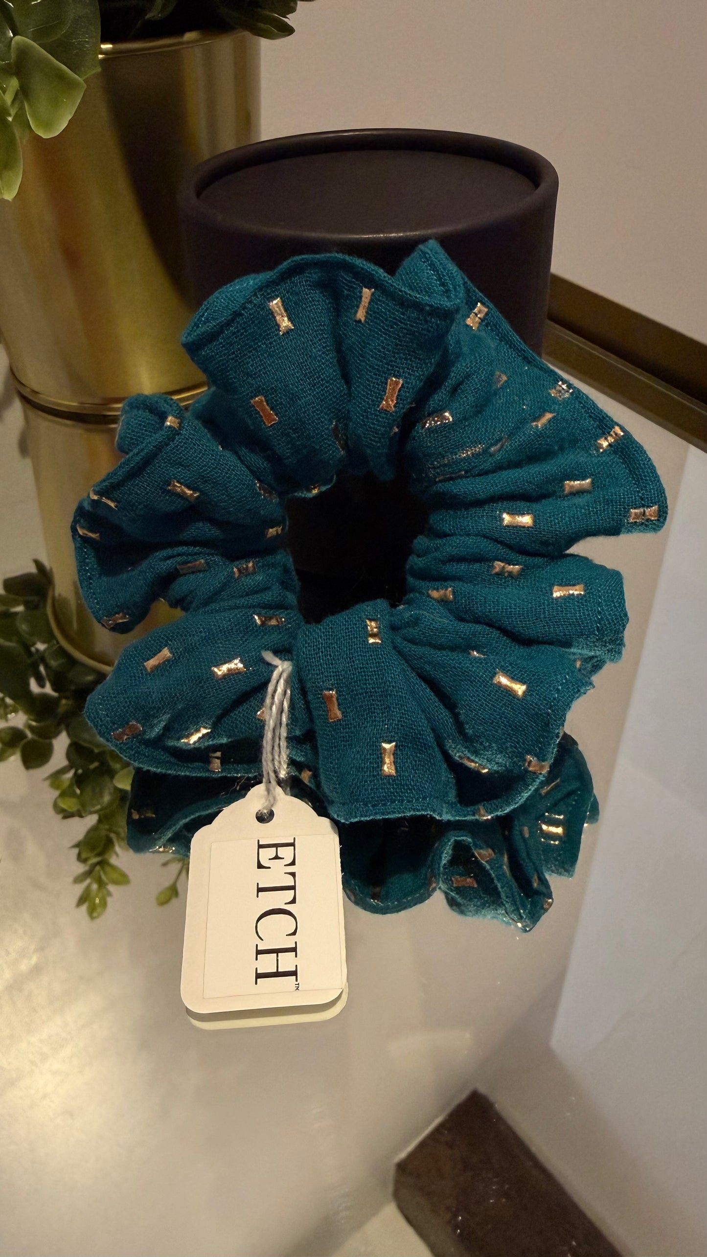 ETCH™ Limited Edition Scrunchie – Deep Teal Cotton