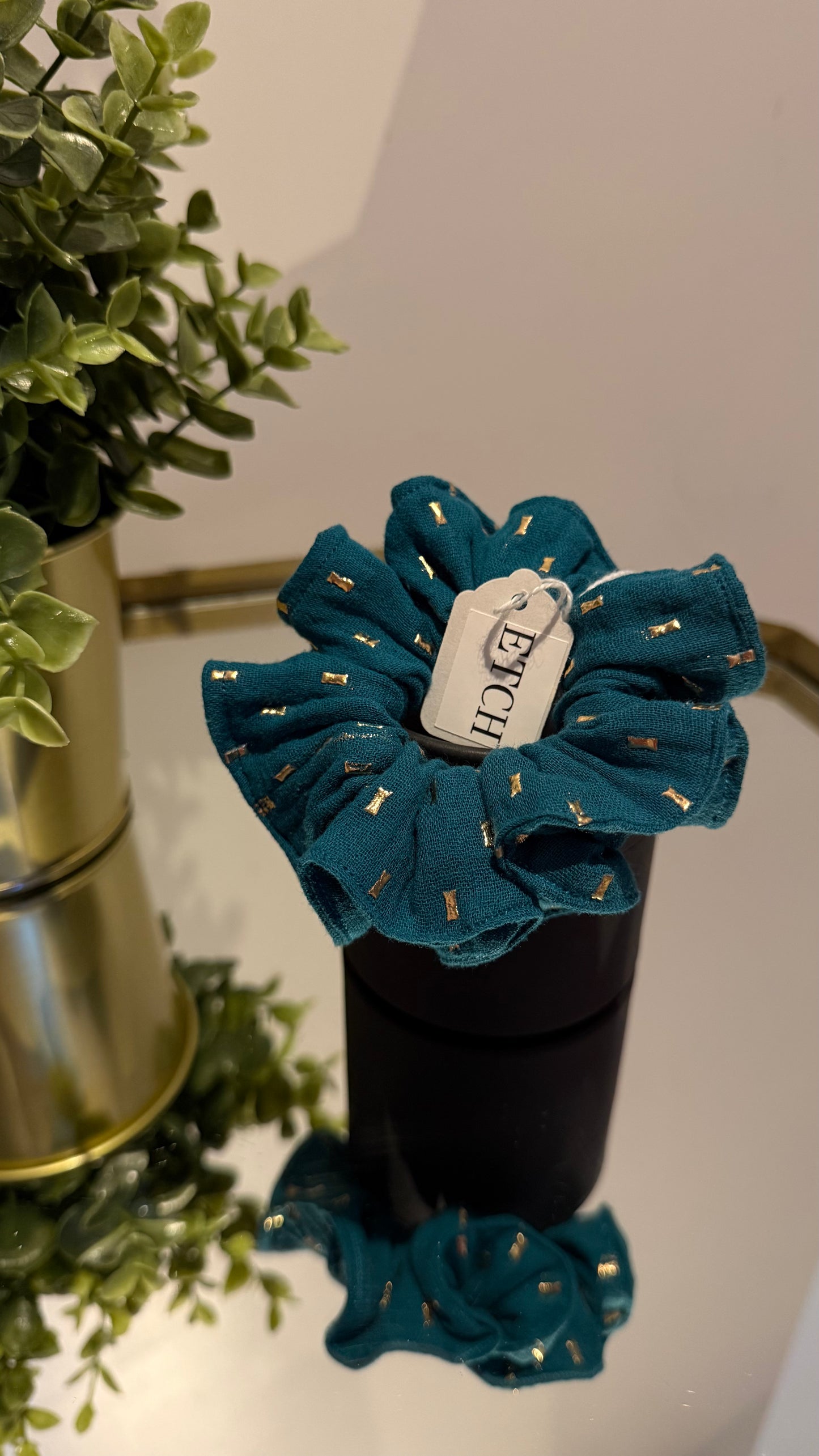 ETCH™ Limited Edition Scrunchie – Deep Teal Cotton